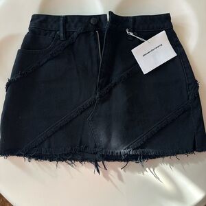 Alexander Wang Black Frayed Detail Skirt